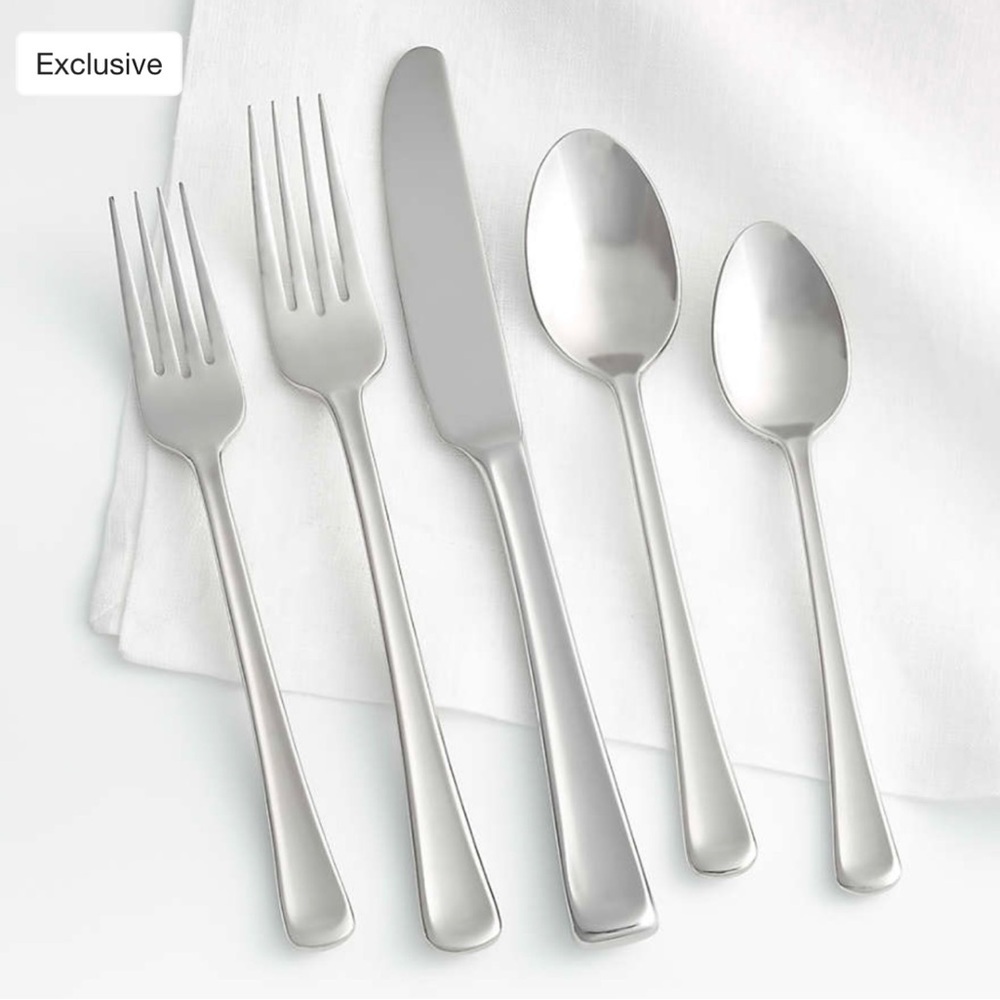 Gorham Crate & Barrel SCOOP Mirror 20-Piece Flatware Set New In Box - Picture 7 of 13